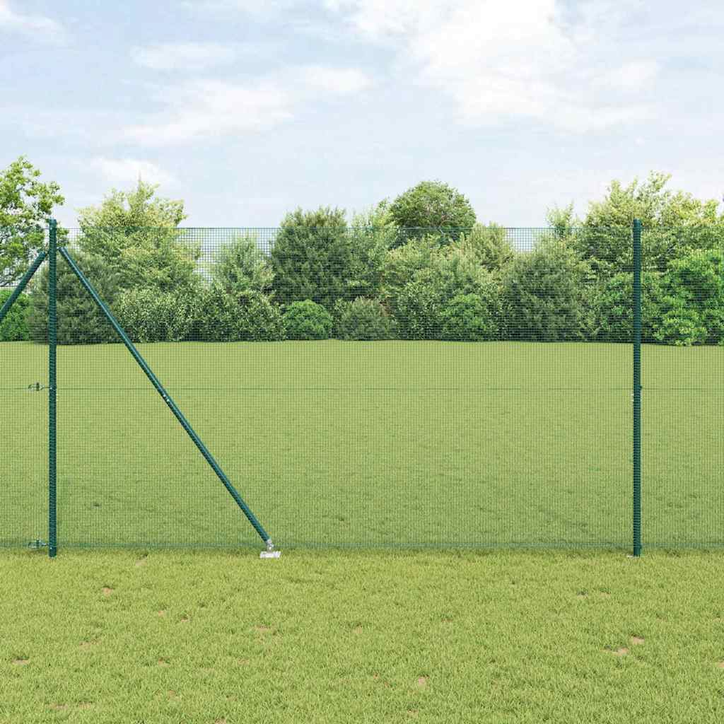 Geschweißter Drahtzaun mit Stacheln 25 x 1,5 m Grün Netz