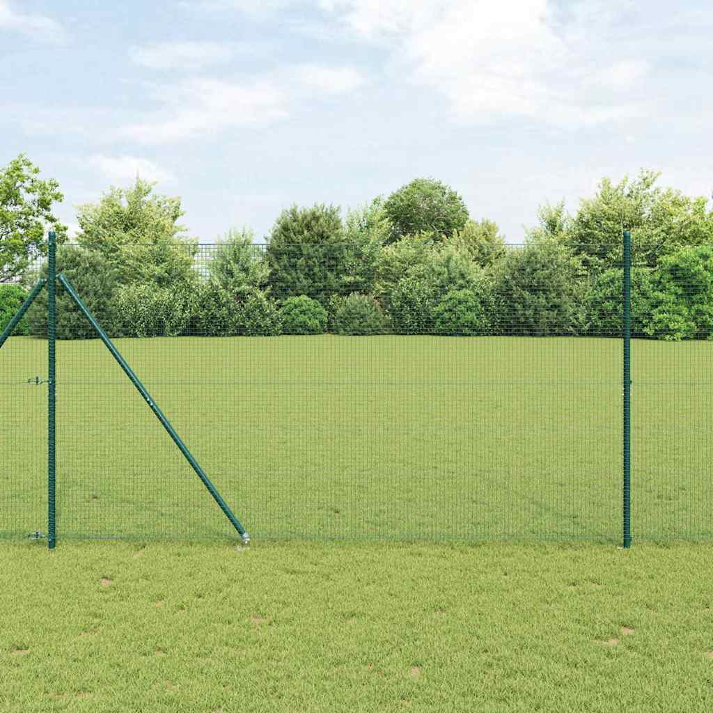 Geschweißter Drahtzaun mit Stacheln 25 x 1,5 m Grün Netz