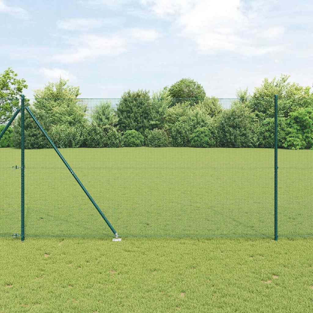 Geschweißter Drahtzaun mit Stacheln 25 x 1,6 m Grün Netz