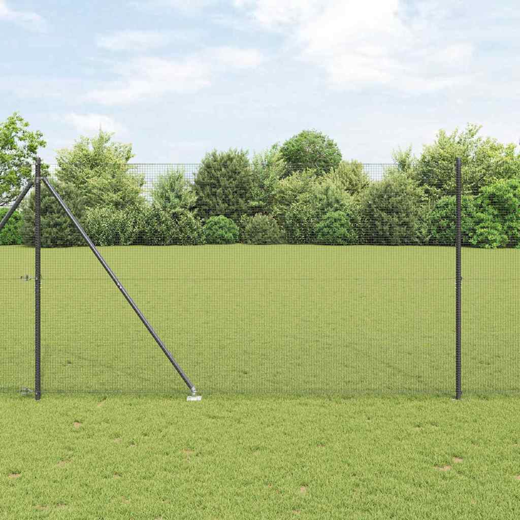 Geschweißter Drahtzaun mit Stacheln 10 x 1,5 m Grau Netz
