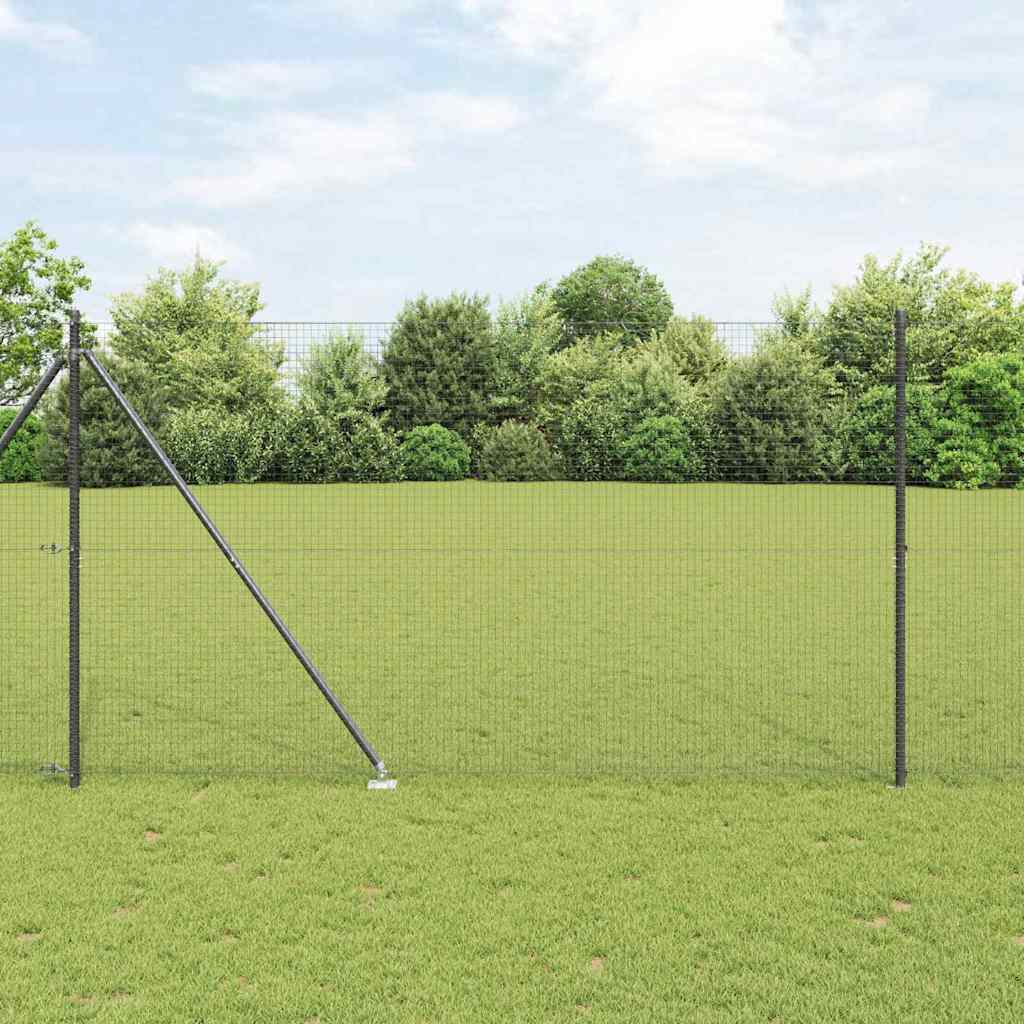 Geschweißter Drahtzaun mit Stacheln 12 x 1,5 m Grau Netz