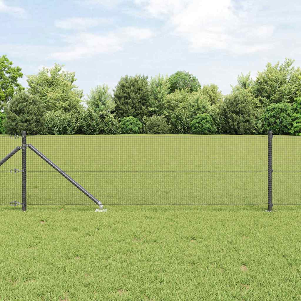 Geschweißter Drahtzaun mit Stacheln 25 x 0,6 m Grau Netz