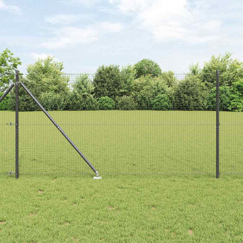 Geschweißter Drahtzaun mit Stacheln 25 x 1,4 m Grau Netz