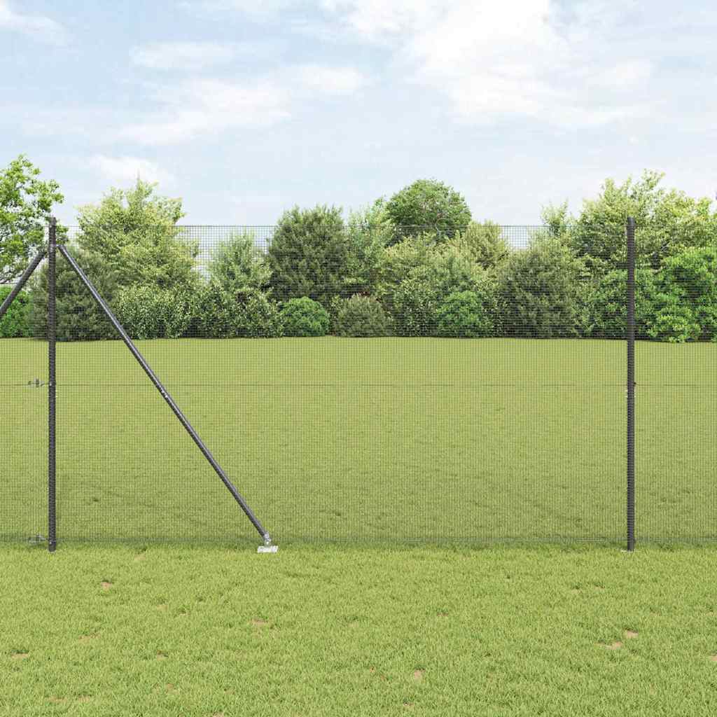 Geschweißter Drahtzaun mit Stacheln 25 x 1,6 m Grau Netz