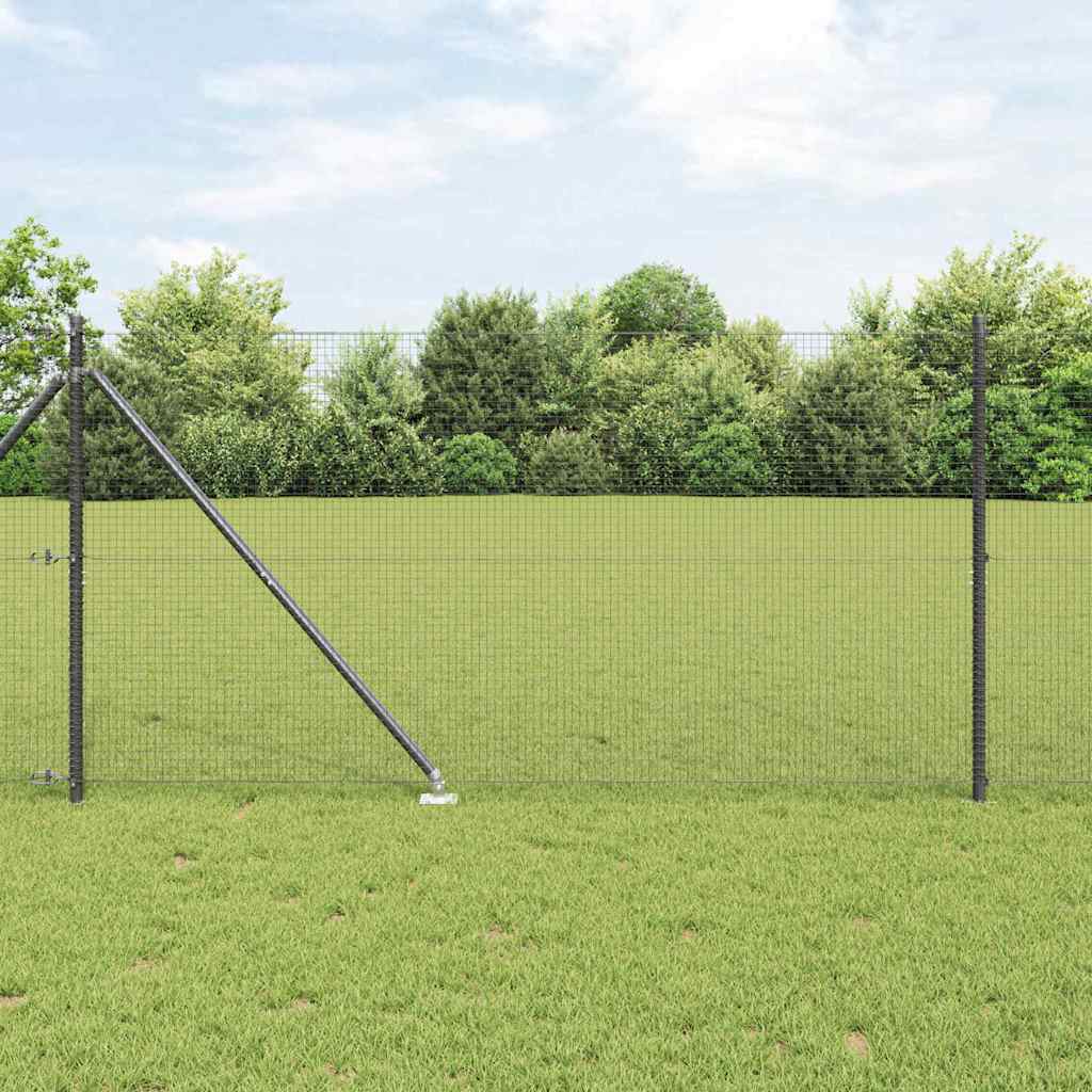 Geschweißter Drahtzaun mit Stacheln 50 x 1,4 m Grau Netz