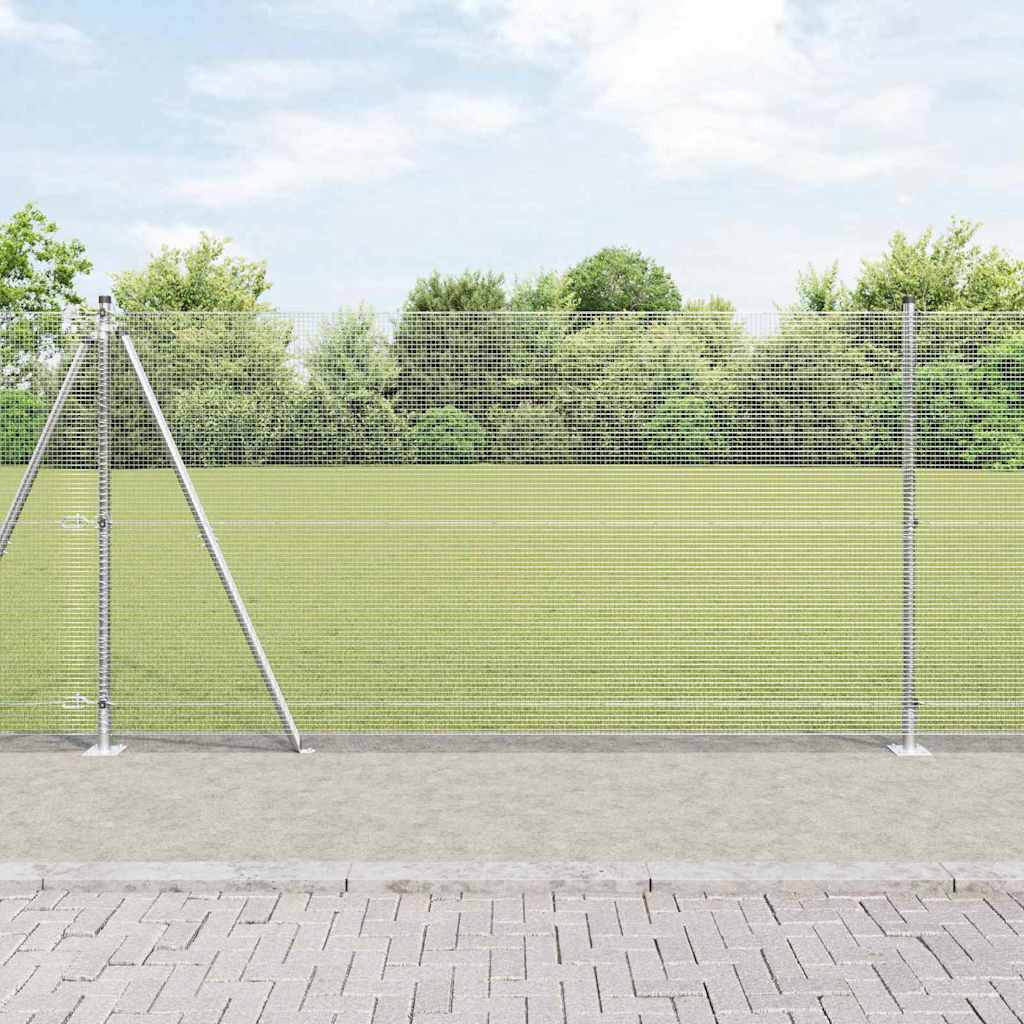 Geschweißter Drahtzaun mit Betonsockel 10 x 1,2 m Silber Netz