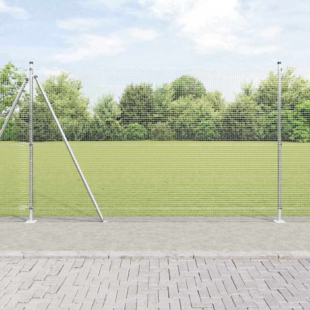 Geschweißter Drahtzaun mit Betonsockel 25 x 1,4 m Silber Netz