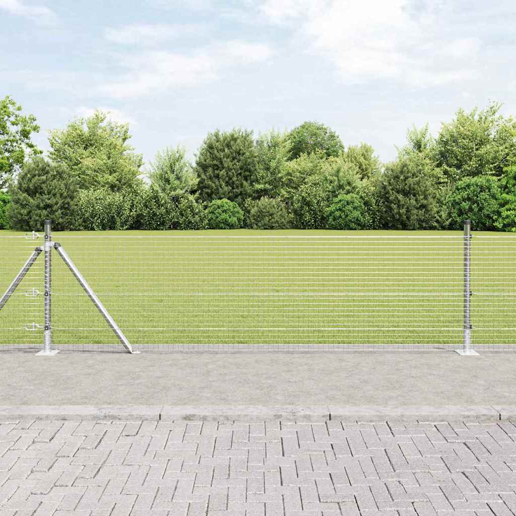 Geschweißter Drahtzaun mit Betonsockel 100 x 0,4 m Silber Netz