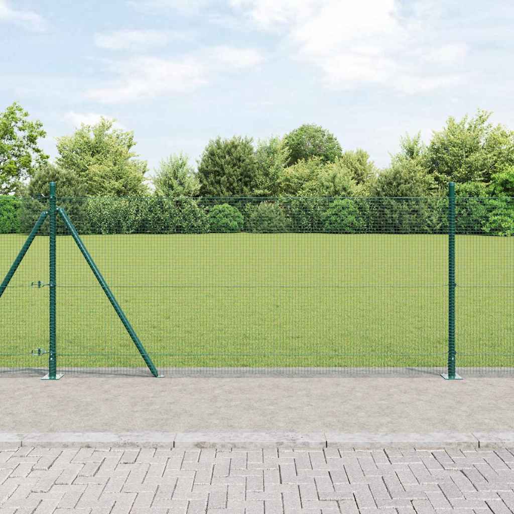Geschweißter Drahtzaun mit Betonsockel 10 x 0,8 m Grün Netz