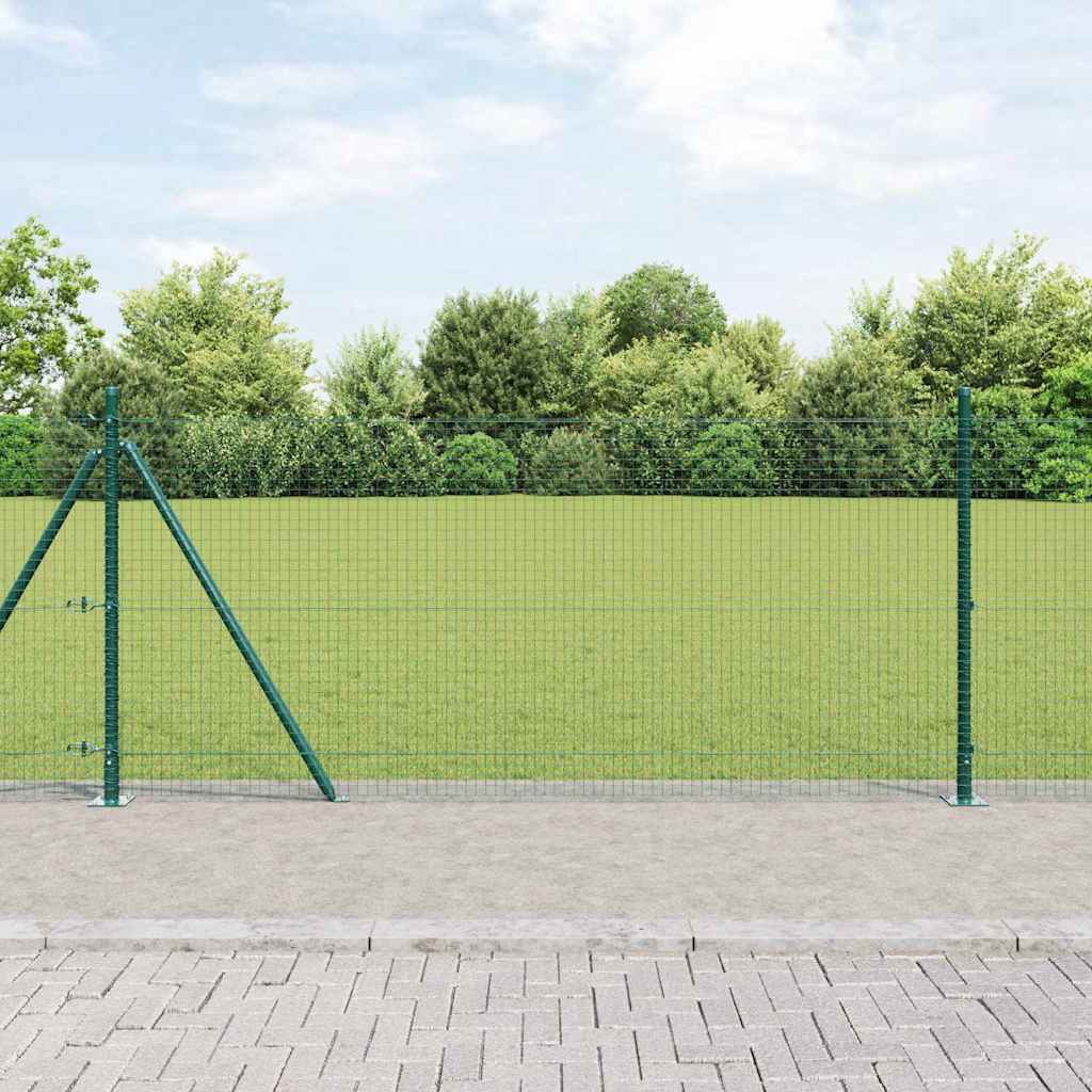 Geschweißter Drahtzaun mit Betonsockel 10 x 0,8 m Grün Netz