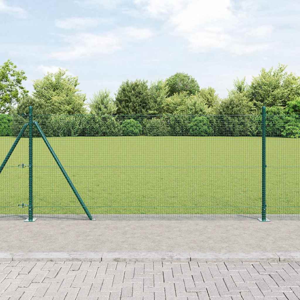 Geschweißter Drahtzaun mit Betonsockel 10 x 1 m Grün Netz
