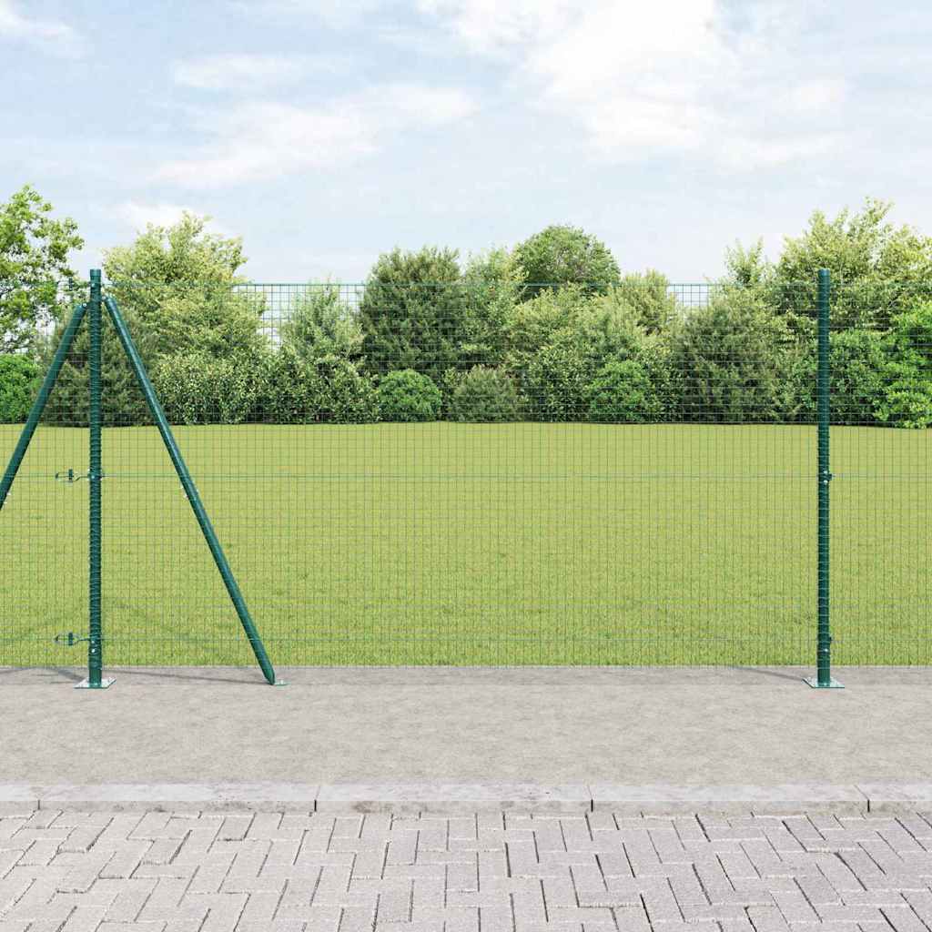 Geschweißter Drahtzaun mit Betonsockel 10 x 1,2 m Grün Netz