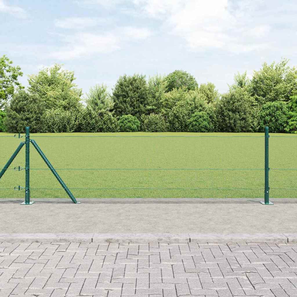 Geschweißter Drahtzaun mit Betonsockel 25 x 0,5 m Grün Netz