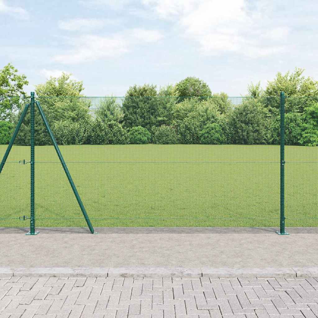 Geschweißter Drahtzaun mit Betonsockel 25 x 1,2 m Grün Netz