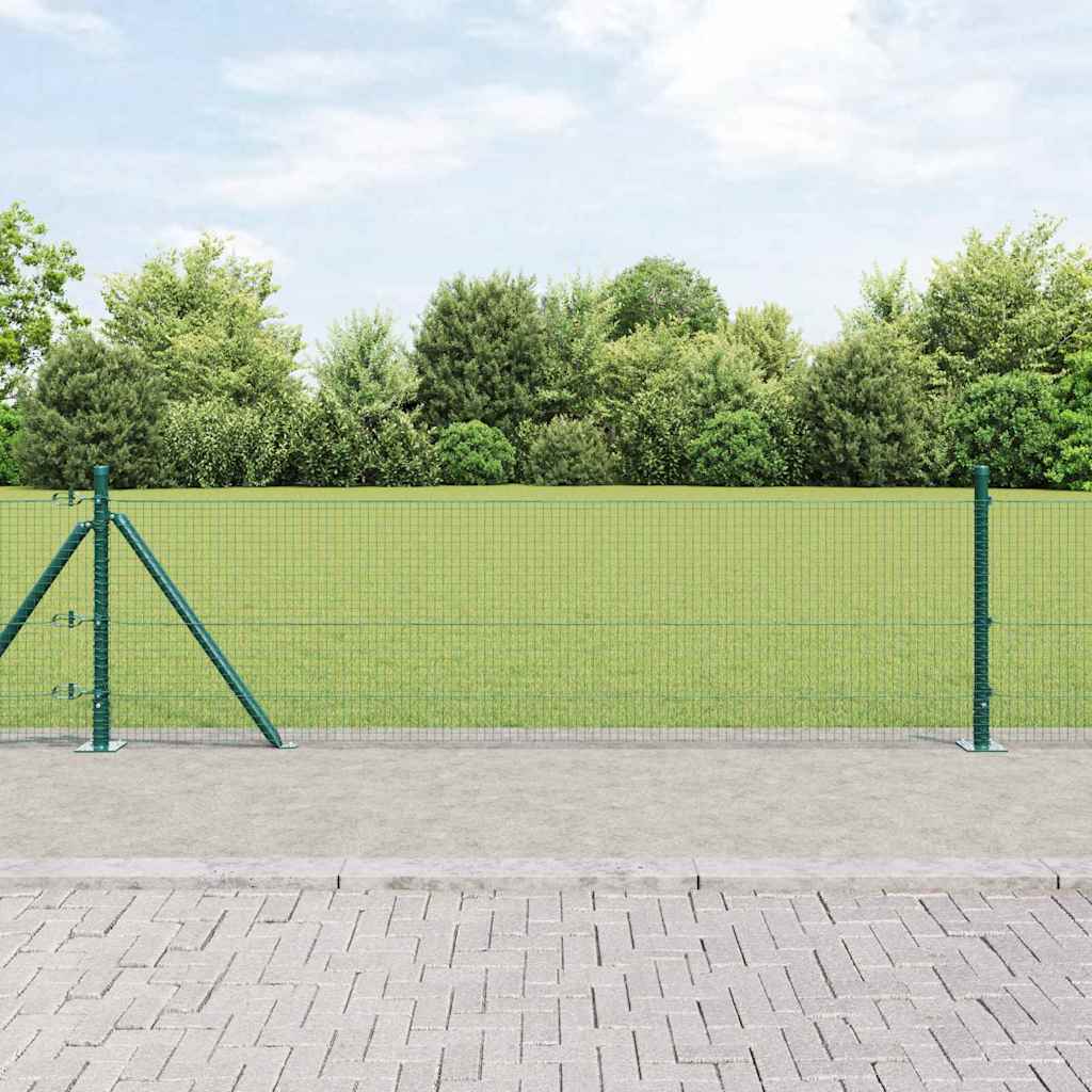 Geschweißter Drahtzaun mit Betonsockel 50 x 0,6 m Grün Netz