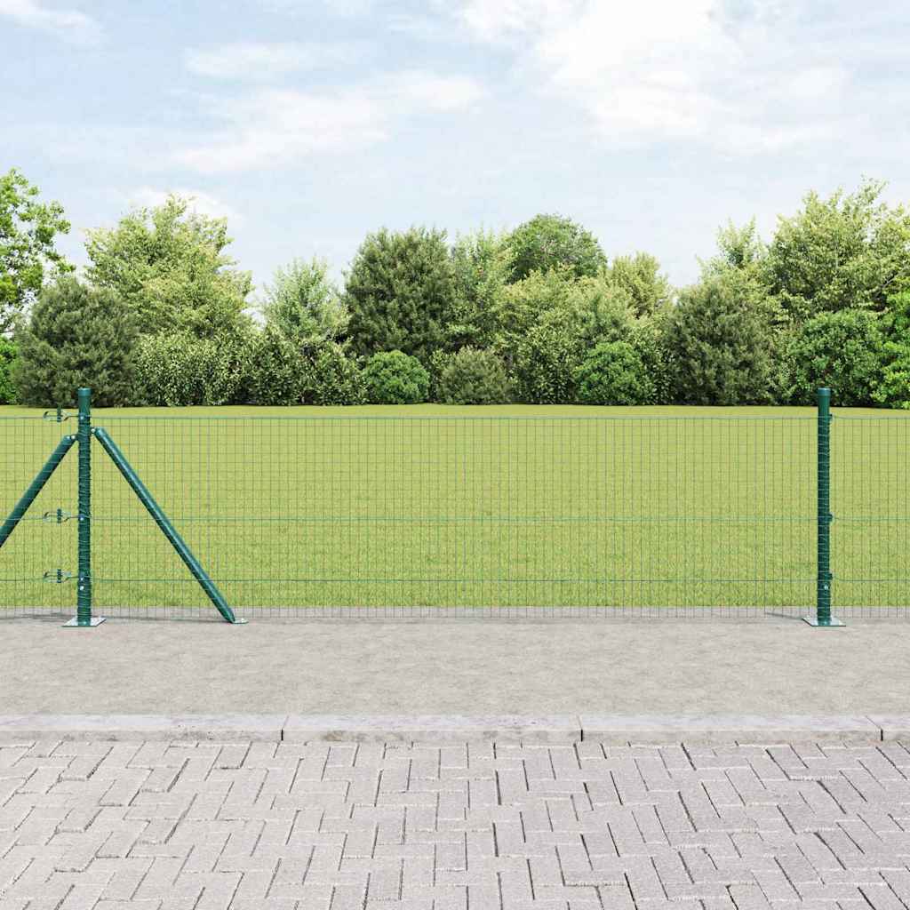 Geschweißter Drahtzaun mit Betonsockel 100 x 0,5 m Grün Netz