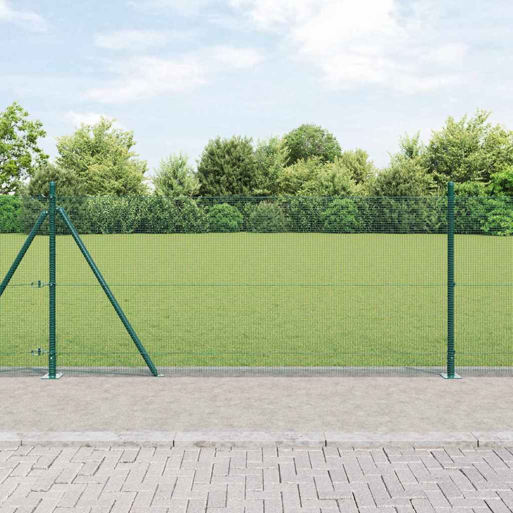Geschweißter Drahtzaun mit Betonsockel 100 x 0,8 m Grün Netz