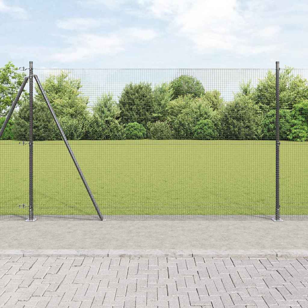 Geschweißter Drahtzaun mit Betonsockel 10 x 1,4 m Grau Netz