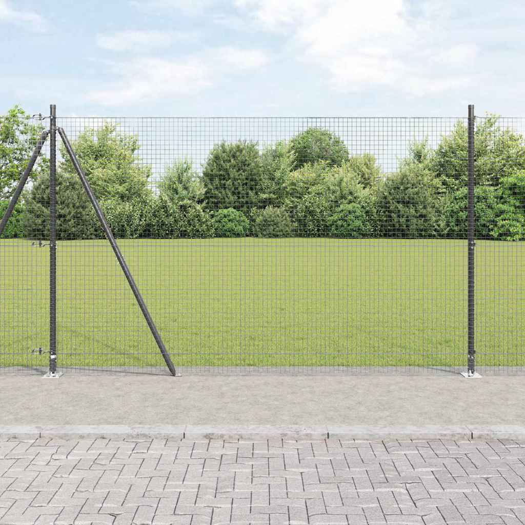 Geschweißter Drahtzaun mit Betonsockel 10 x 1,4 m Grau Netz