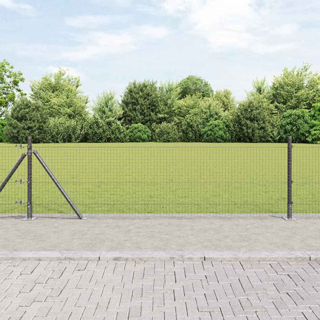 Geschweißter Drahtzaun mit Betonsockel 100 x 0,4 m Grau Netz