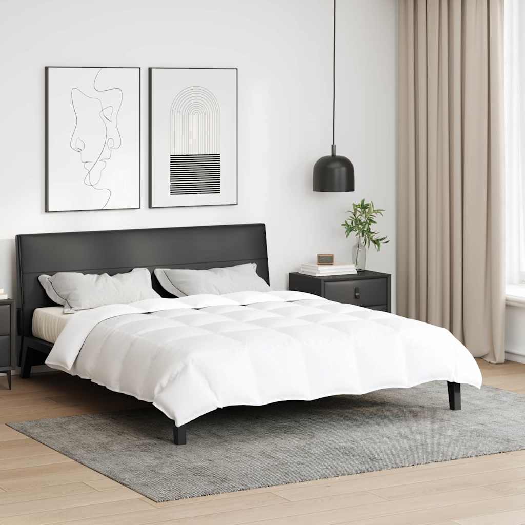 Sommerdecke 260 x 220 cm Sommer Feder Weiß Atmungsaktiv