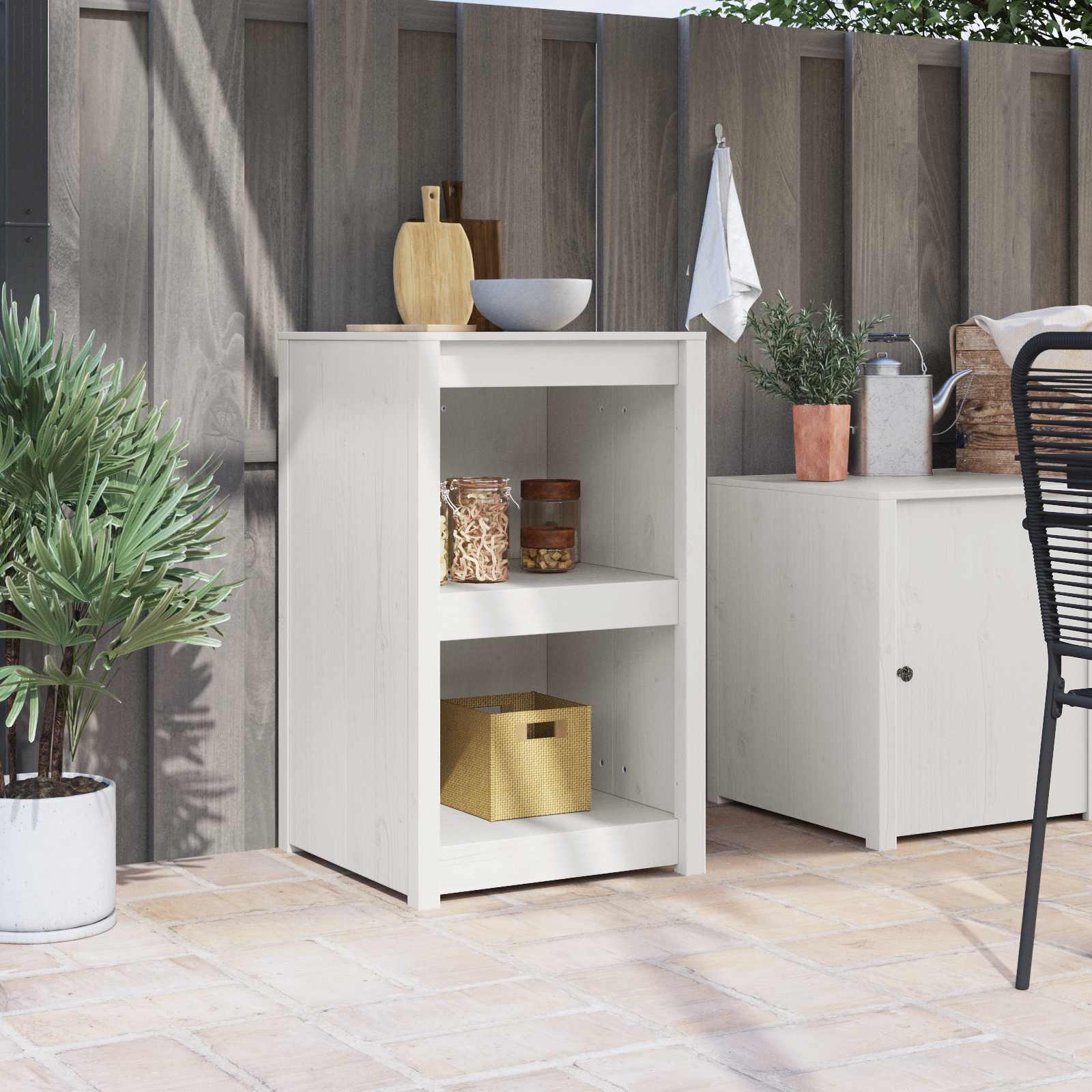 Küchenschrank MEPPEL Weiß 55 x 55 x 92 cm Massives Kiefernholz