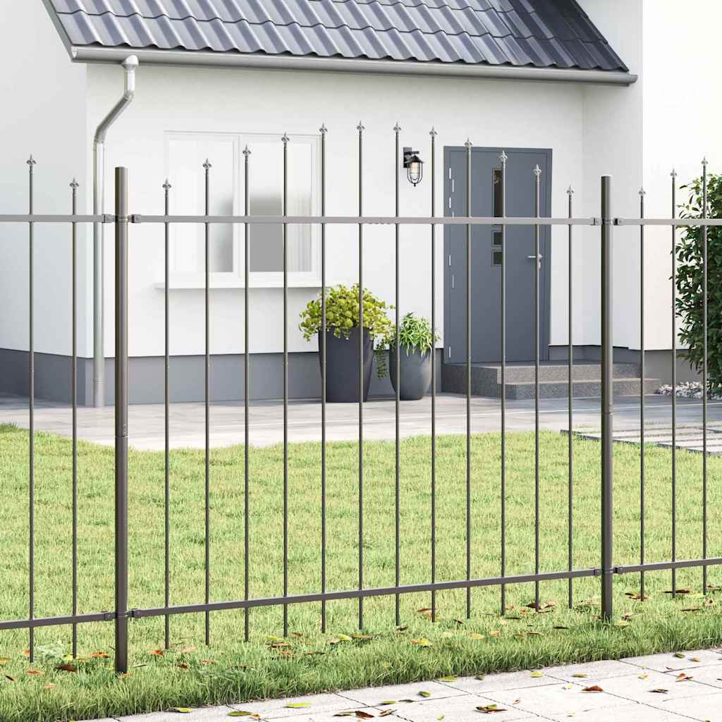 Gartenzaun WOERDEN 170 x 165 cm Pulverbeschichteter Stahl Grau