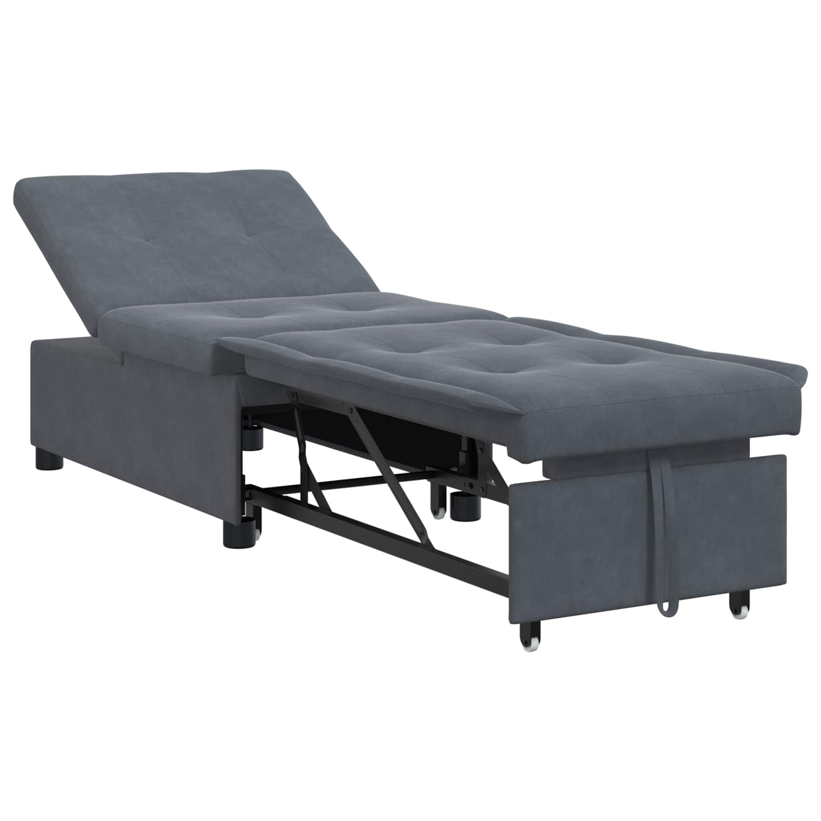 Schlafsofa Dunkelgrau 194 x 67 x 82 cm Samt