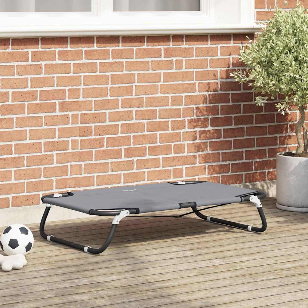 Hundebett 80 x 55 x 18 cm Stahl Hellgrau