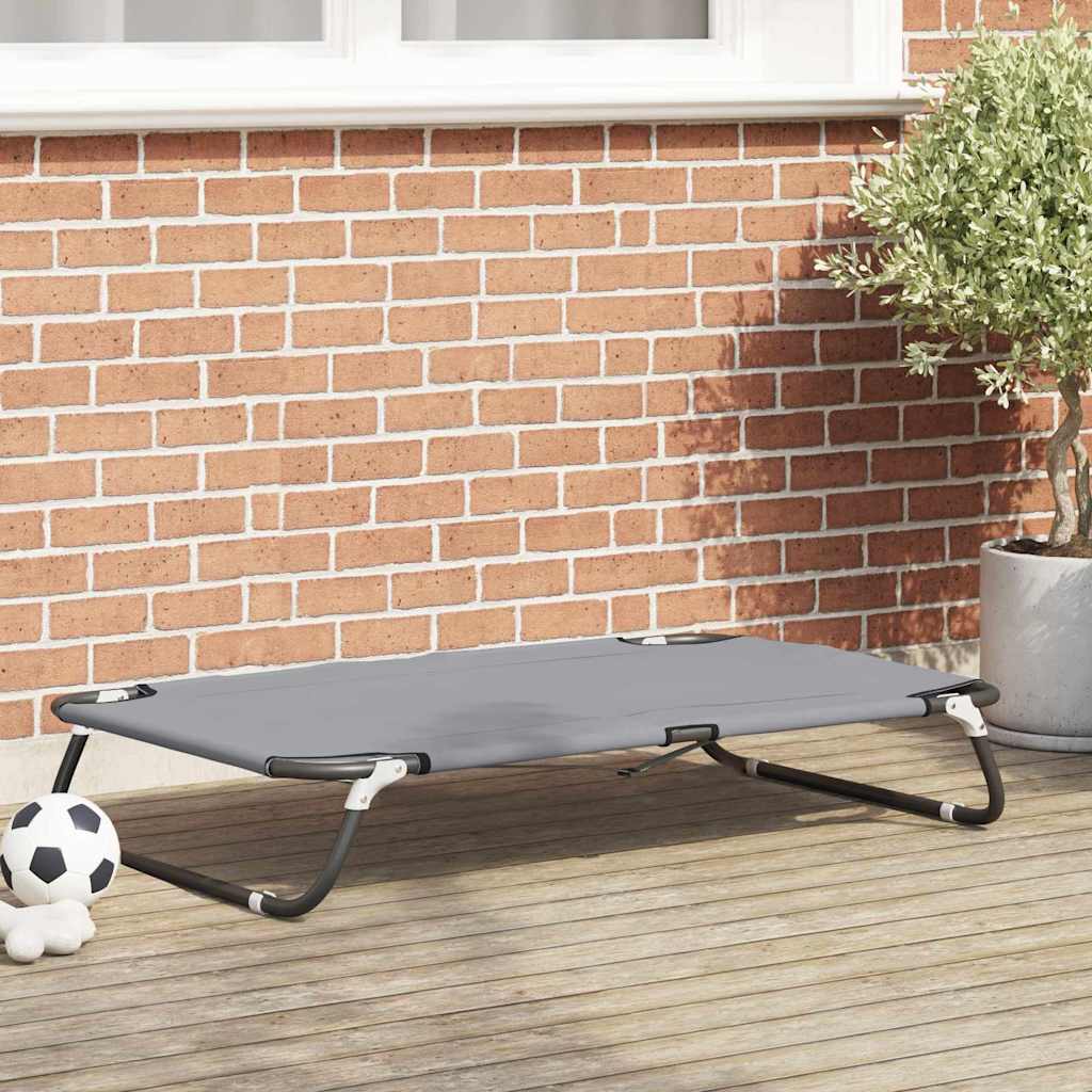 Hundebett 105 x 65 x 18 cm Stahl Hellgrau