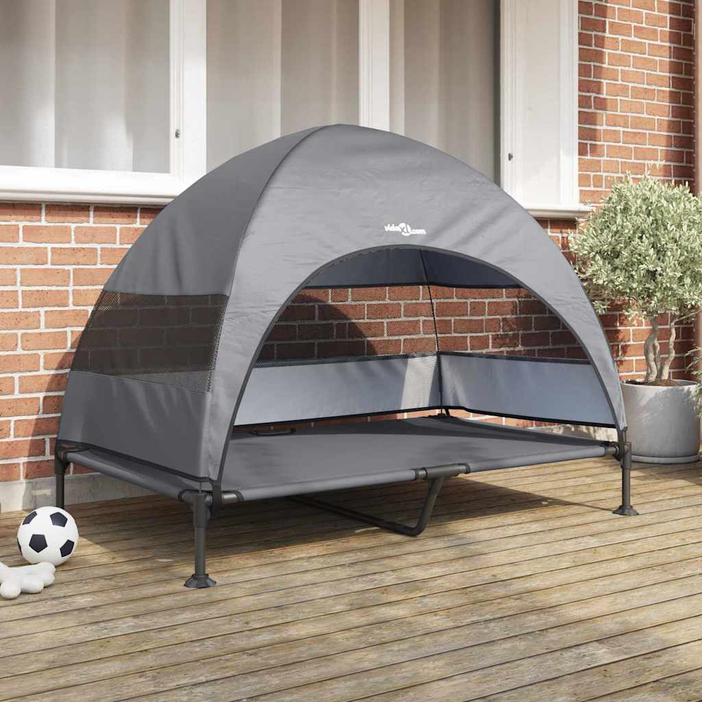 Hochgelegtes Hundebett 127 x 81 x 108 cm Stoff und Stahl