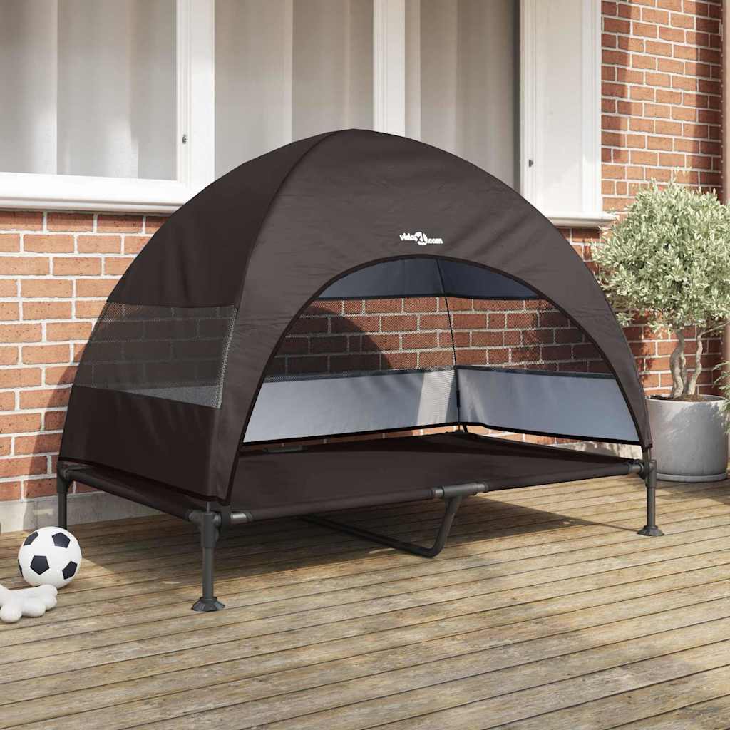 Hochgelegtes Hundebett 127 x 81 x 108 cm Stoff und Stahl Braun