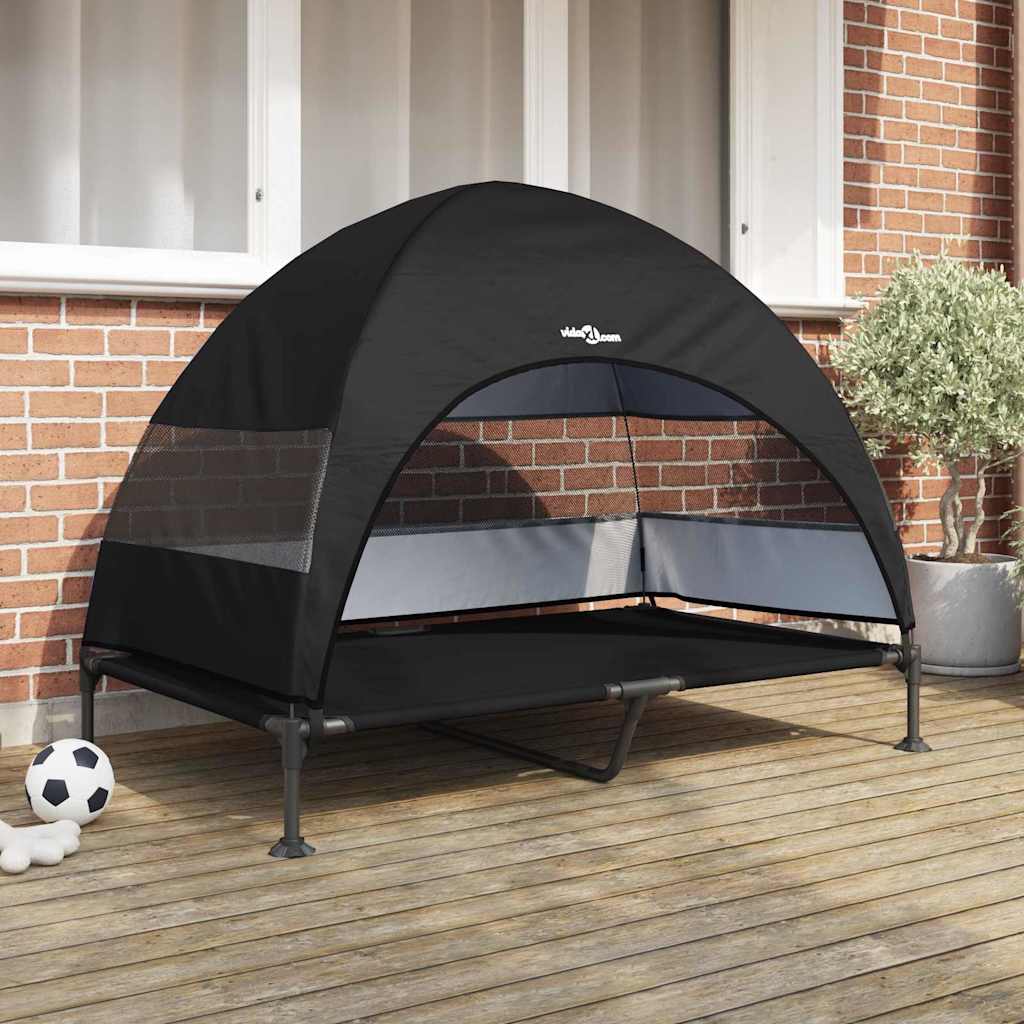 Hochgelegtes Hundebett 127 x 81 x 108 cm Stoff und Stahl