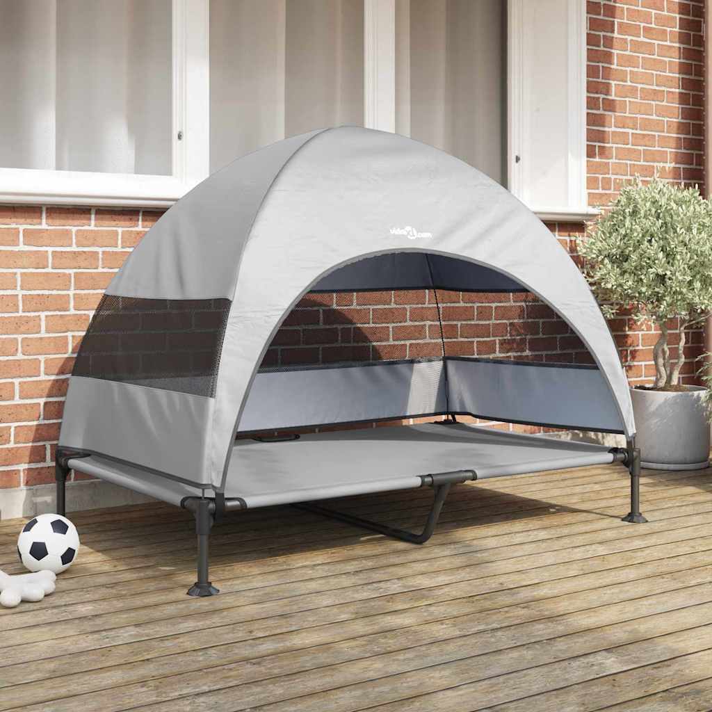 Hochgelegtes Hundebett 127 x 81 x 108 cm Stoff und Stahl