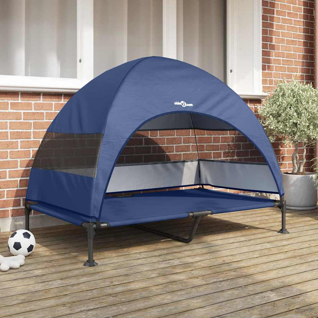 Hochgelegtes Hundebett 127 x 81 x 108 cm Stoff und Stahl