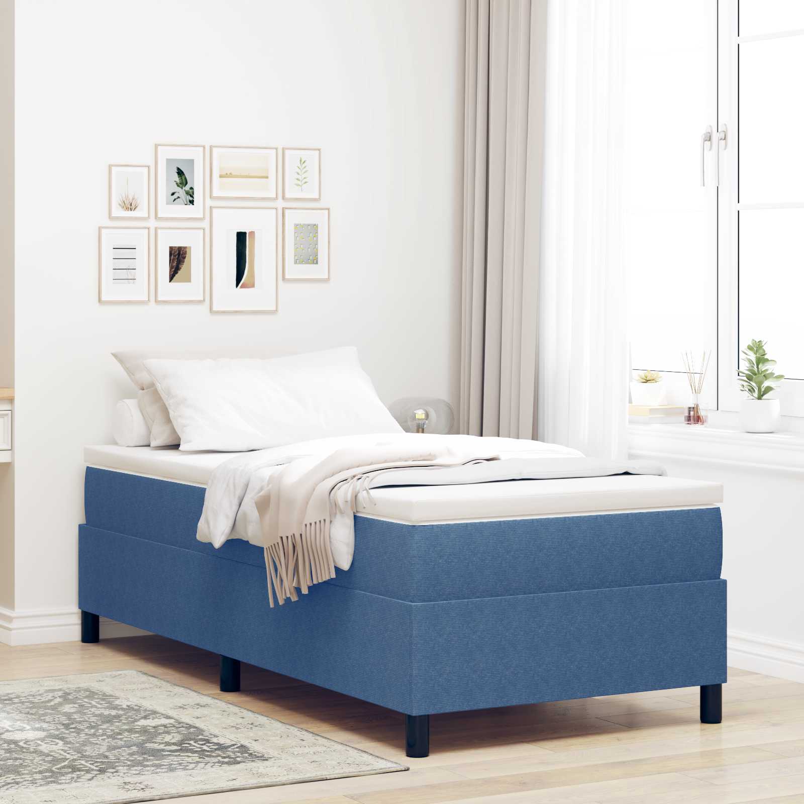 Plattformbettgestell Blau 100 x 200 cm Cordstoff