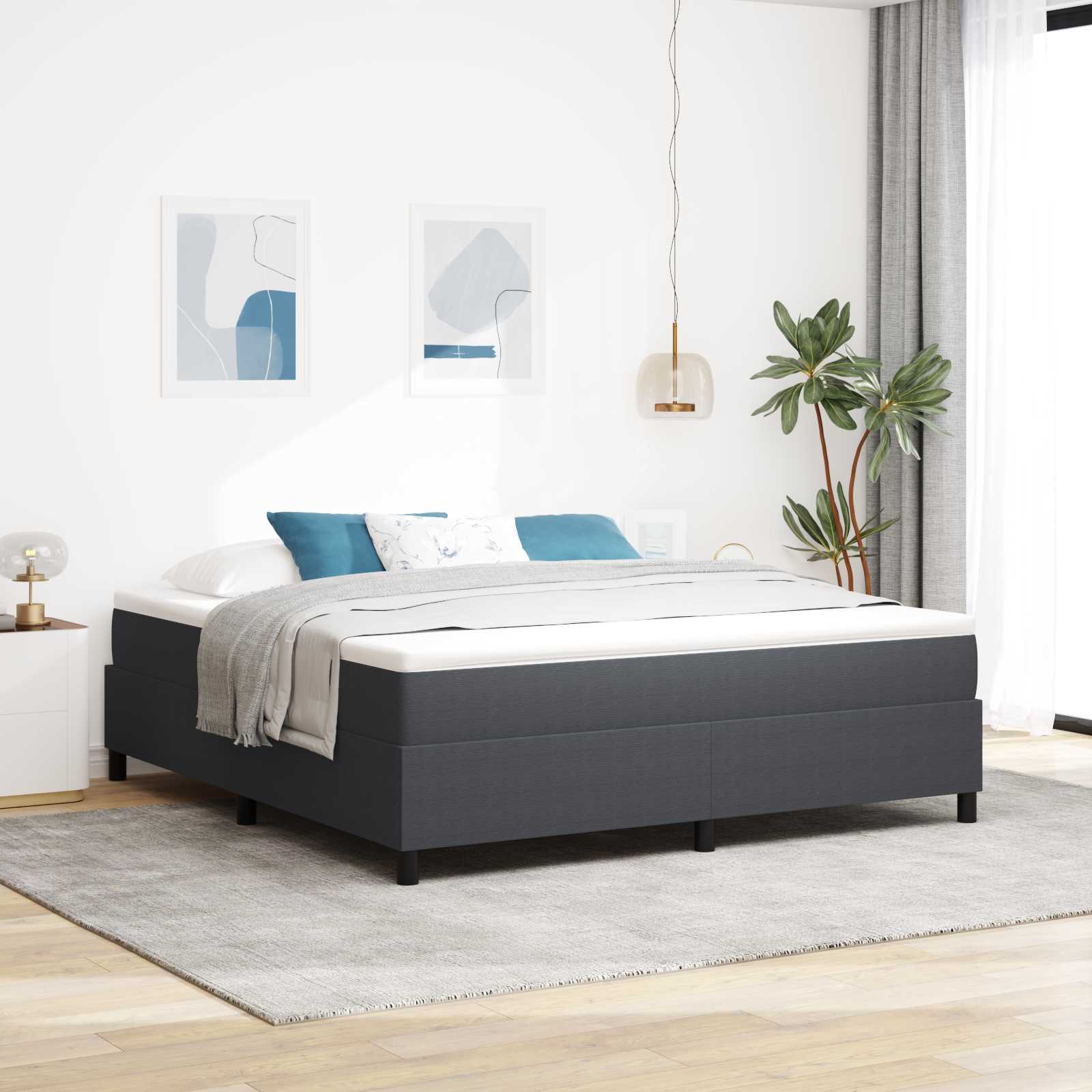 Plattformbettgestell Dunkelgrau 180 x 200 cm Cordstoff