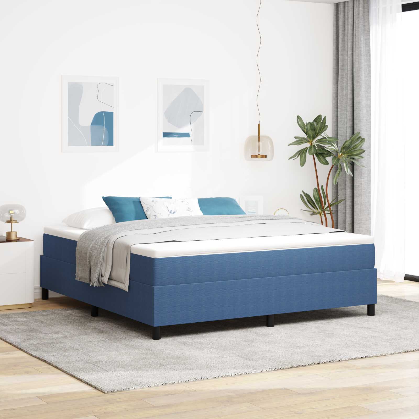 Plattformbettgestell Blau 180 x 200 cm Cordstoff
