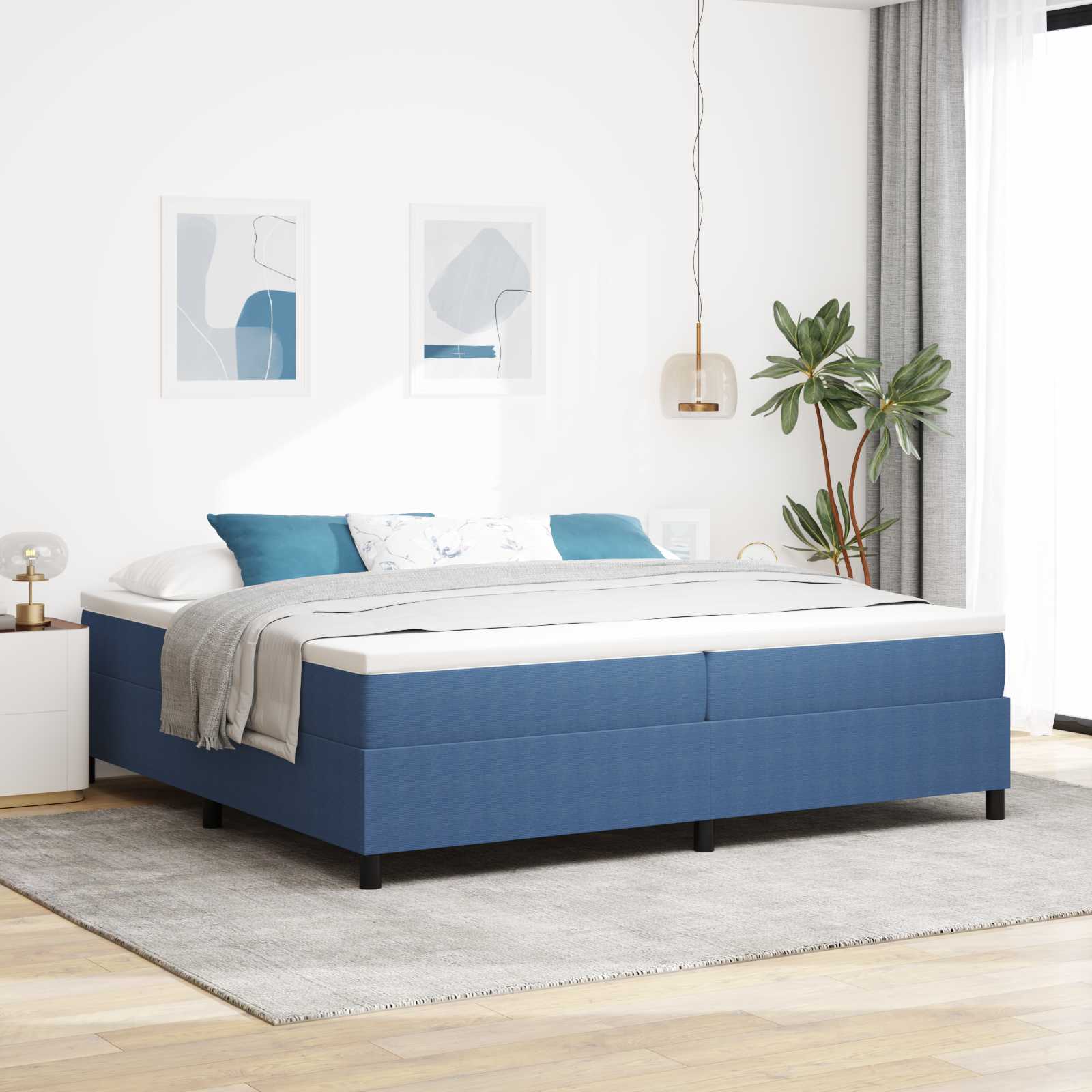 Plattformbettgestell Blau 200 x 200 cm Cordstoff
