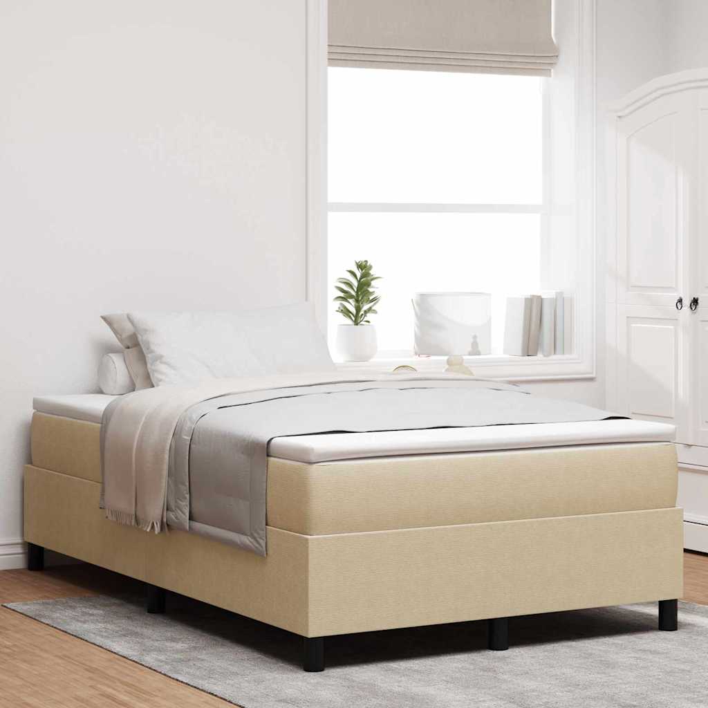 Boxspringbett Hellgrau und Weiß 120 x 190 cm Cordstoff