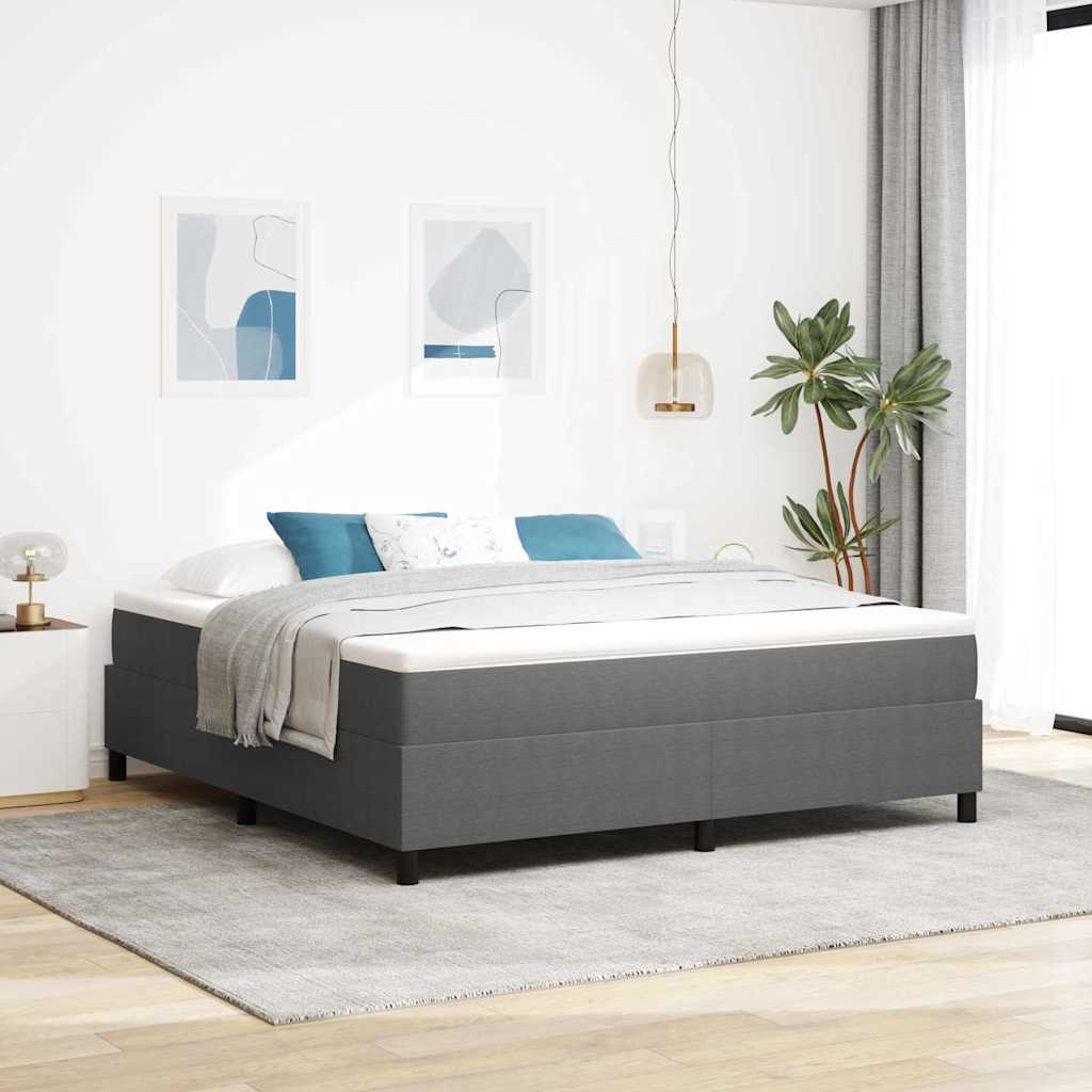 Boxspringbett Hellgrau und Weiß 180 x 200 cm Cordstoff