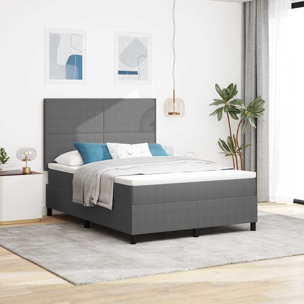 Boxspringbett Hellgrau und Weiß 160 x 200 cm Cordstoff
