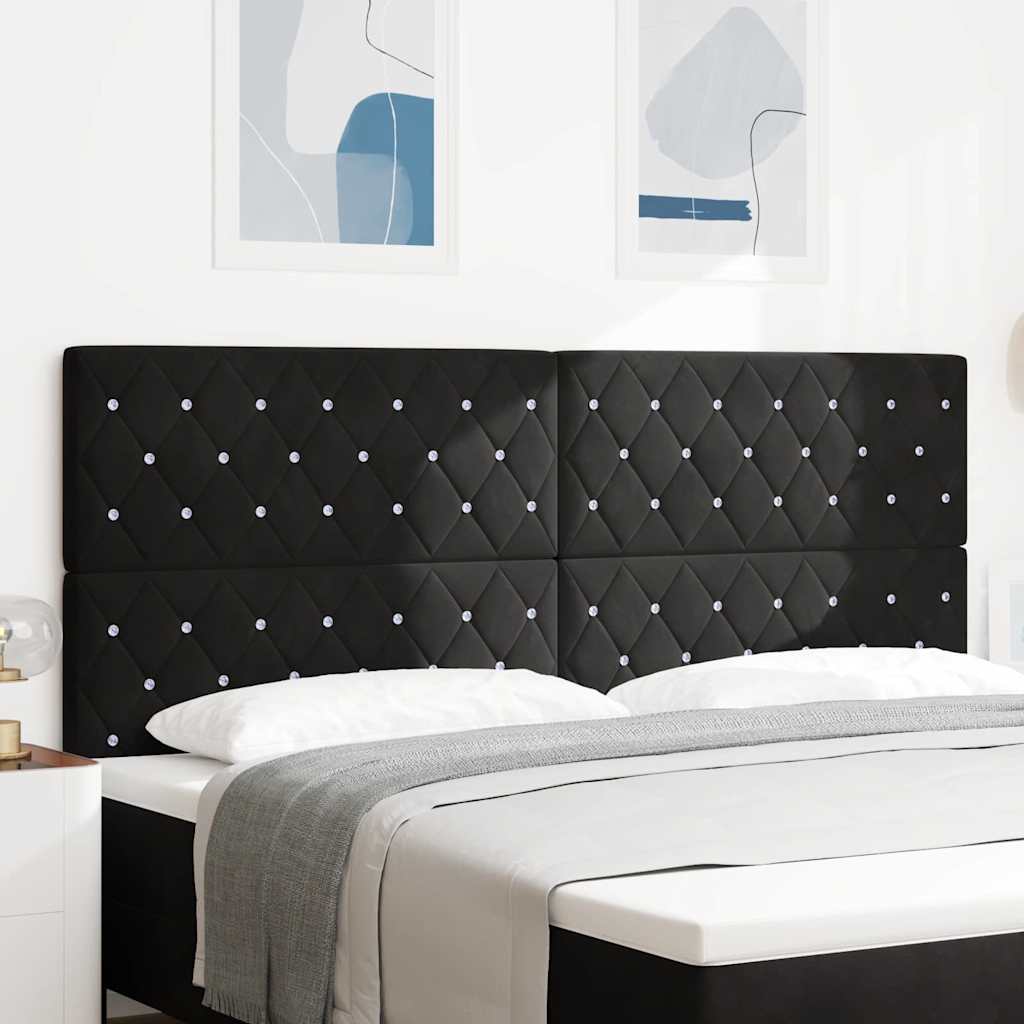 Kopfteil Schwarz 200 cm Samt