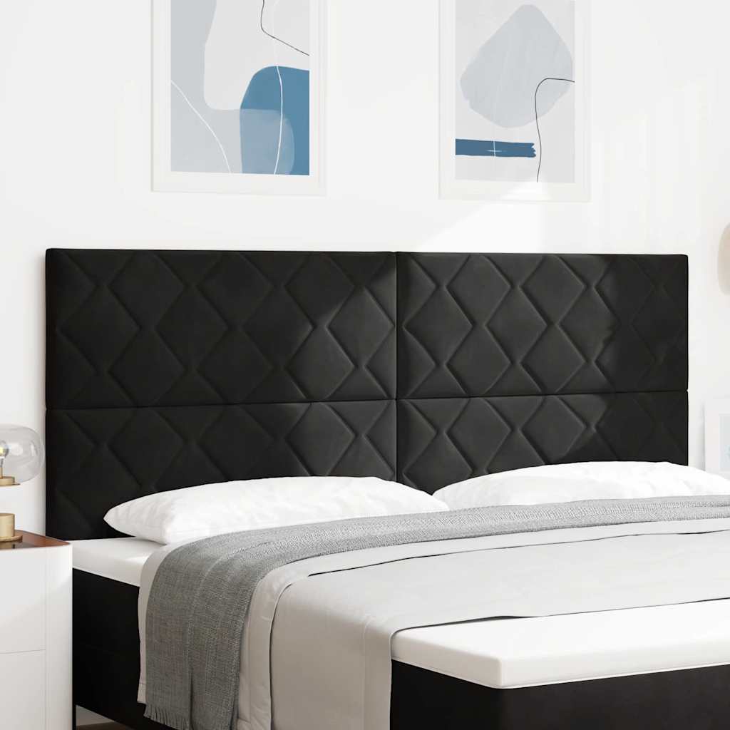 Kopfteil Schwarz 200 cm Samt