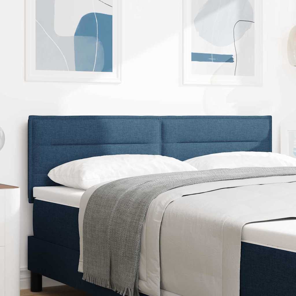 LED Kopfteil mit LED-Lichtleisten Blau 144 cm Stoff