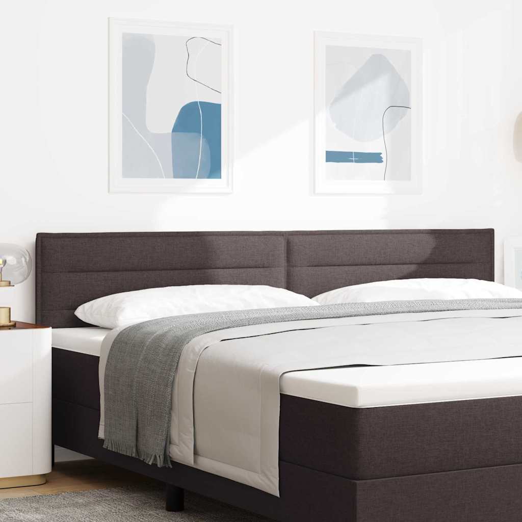 LED Kopfteil mit LED-Lichtleisten Dunkelbraun 200 cm Stoff