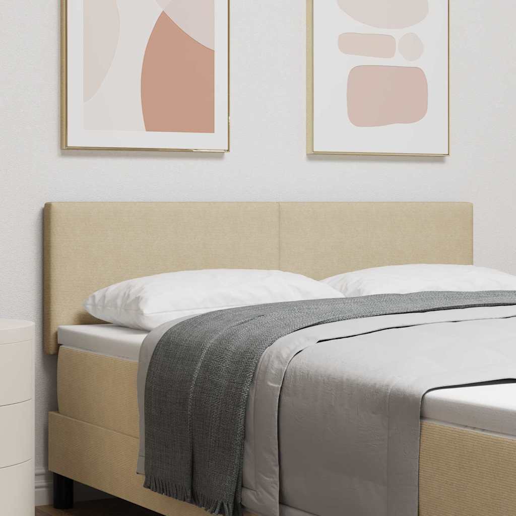 LED Kopfteil mit LED-Lichtleisten Grau-Grün 144 cm Cordstoff