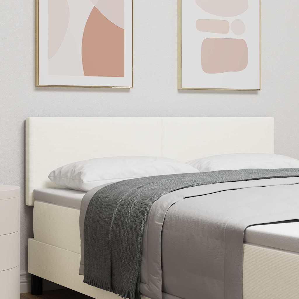 LED Kopfteil mit LED-Lichtleisten Creme 160 cm Cordstoff