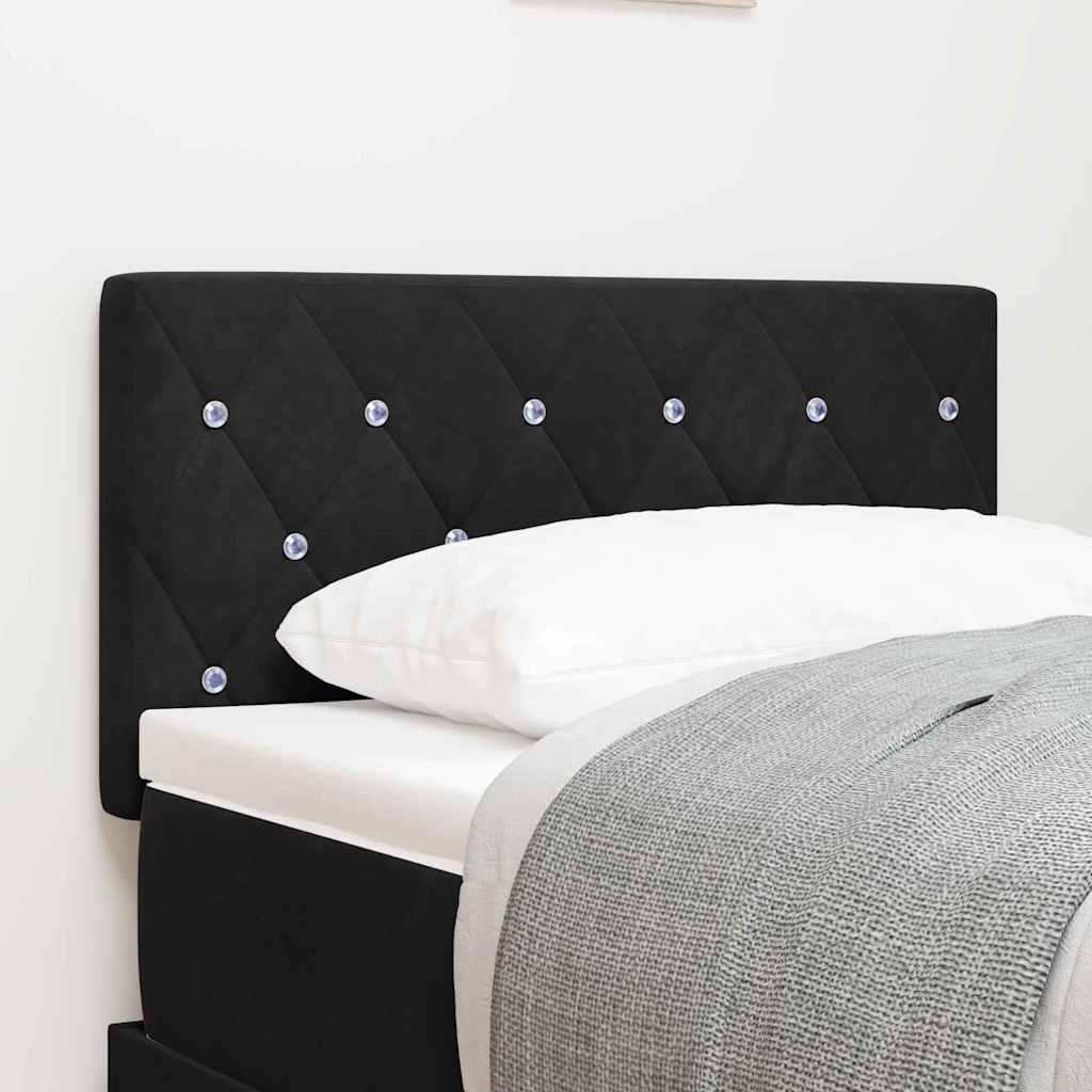 LED Kopfteil mit LED-Lichtleisten Schwarz 80 cm Samt
