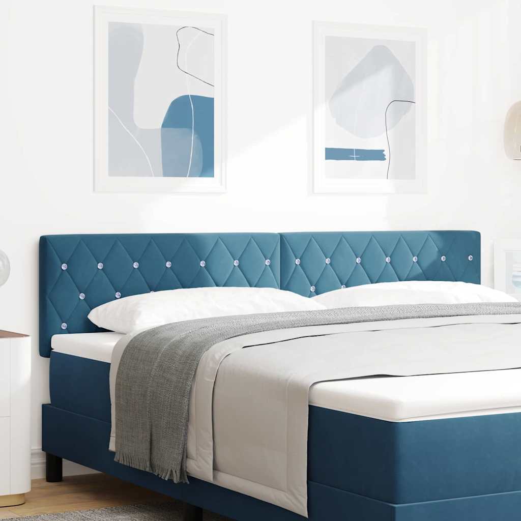 LED Kopfteil mit LED-Lichtleisten Dunkelblau 180 cm Samt